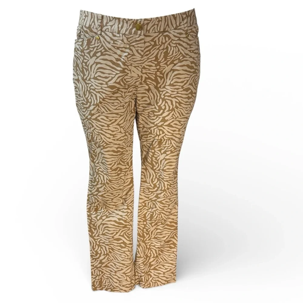 Charter Club Tan Zebra Print Boot Cut Pants